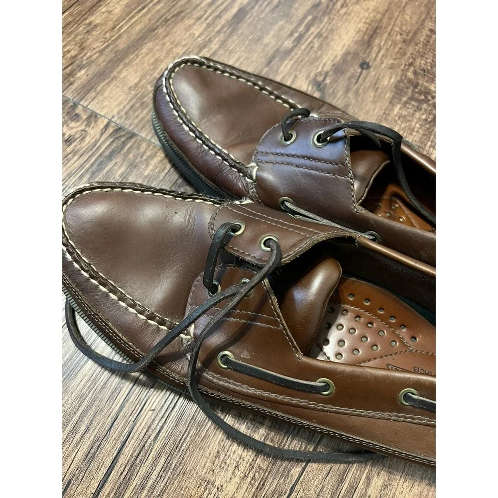 Highland Creek 31313 Men's Boat Dock Shoes Loafers Size 10.5 M Lace Up Leather